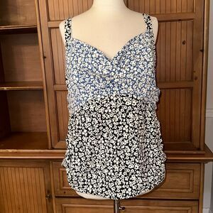 Lands End Chlorine Resistant Underwire Wrap Tankini Top, size Plus 20W — NWT